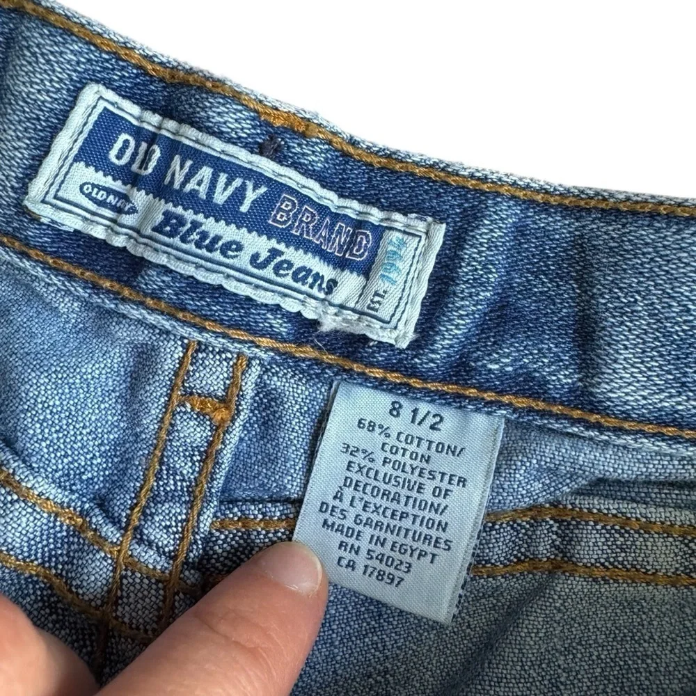 Y2K Old Navy Blue Denim Jeans Boot Cut Flare Girls Size 8 1/2
